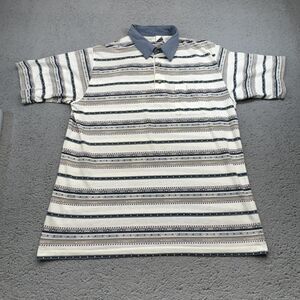 Vintage Classics by Palmland Polo Shirt Mens XL Striped Pocket Pattern 90s